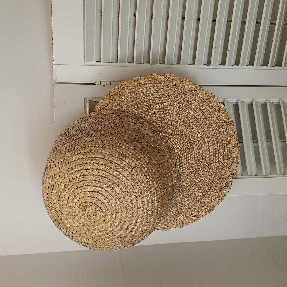 A H C HAT JOCKEY CAP LONG BILL 100% NATURAL STRAW LAP WEAVE